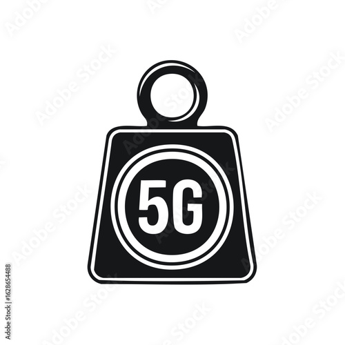5G Network Icon Design Showing a Weight Scale Style in Black and White