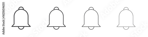 Notification icon outlines - vector simple illustration