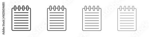 Notepad icon outlines - vector simple illustration