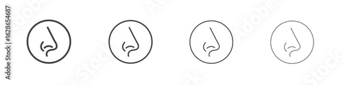 Nose icon outlines - vector simple illustration
