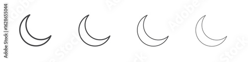Moon icon outlines - vector simple illustration