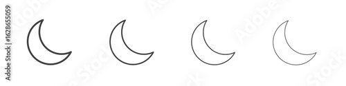 Moon icon outlines - vector simple illustration
