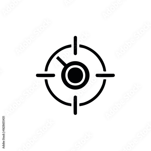 Black target icon with concentric circles and crosshairs pointing to center