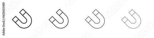 Magnet icon outlines - vector simple illustration