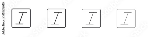 Italic button icon outlines - vector simple illustration