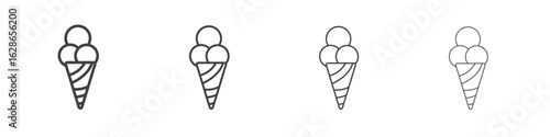 Ice cream icon outlines - vector simple illustration