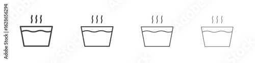 Hot Water icon outlines - vector simple illustration
