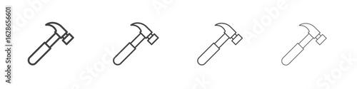 Hammer icon outlines - vector simple illustration