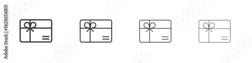 Gift card icon outlines - vector simple illustration