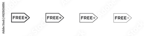 Free tag icon outlines - vector simple illustration