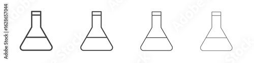 Flask icon outlines - vector simple illustration
