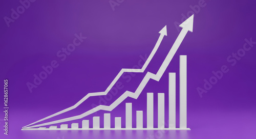 Free Download Elevated Growth Trajectory A Visual Representation of Ascending Business Performance and Positive Market Trends Depicting Success and Financial Improvement on Purple Backdrop - GFXLoad