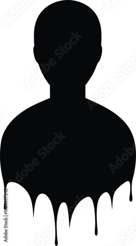 black silhouette blood drip on white background.eps
