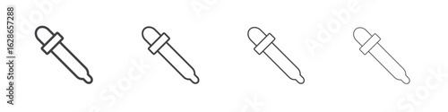 Eye dropper icon outlines - vector simple illustration