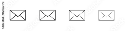 Email button icon outlines - vector simple illustration