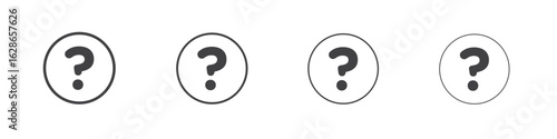 Doubts button icon outlines - vector simple illustration