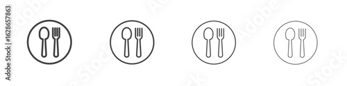 Cutlery icon outlines - vector simple illustration