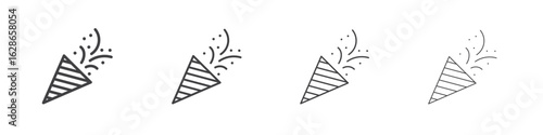 Confetti icon outlines - vector simple illustration