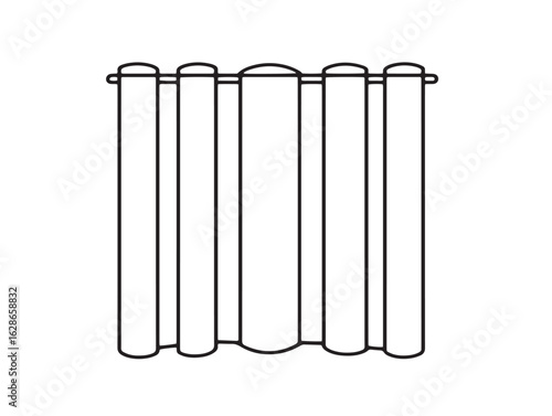 Stylish interior divider curtain in modern vector