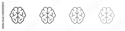 Brain icon outlines - vector simple illustration