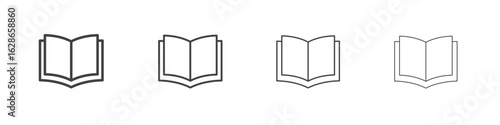 Book icon outlines - vector simple illustration