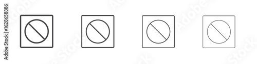 Blocked icon outlines - vector simple illustration