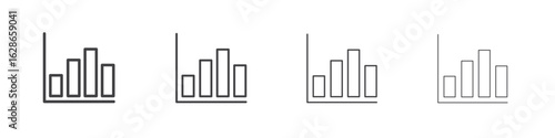 Bar chart icon outlines - vector simple illustration
