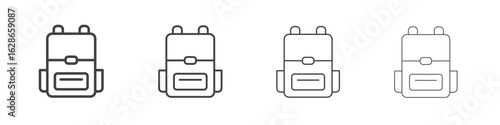 Backpack icon outlines - vector simple illustration