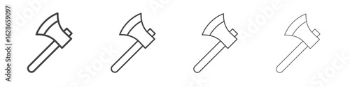 Axe icon outlines - vector simple illustration