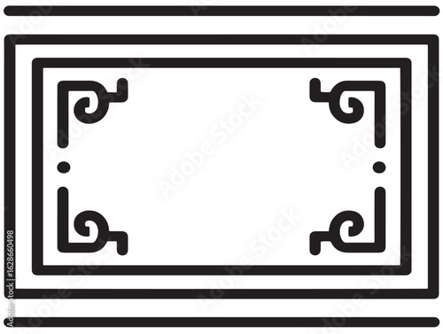 Simple runner rug drawing in elegant line style