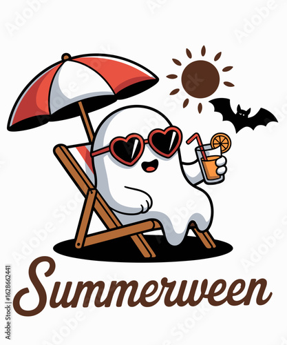 Funny Summerween Cute Spooky Summer Ghost Halloween