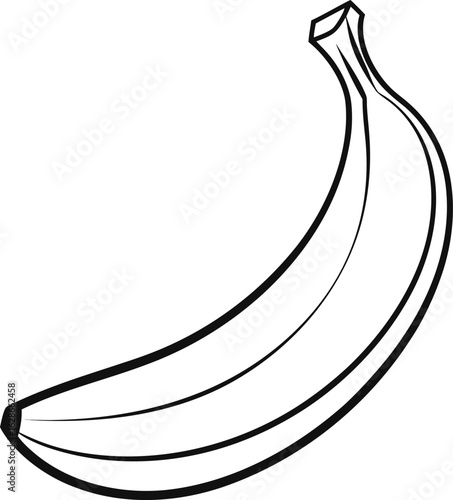 Simple banana outline vector fruit food