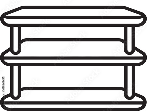 Clean vector art of shoe storage rack