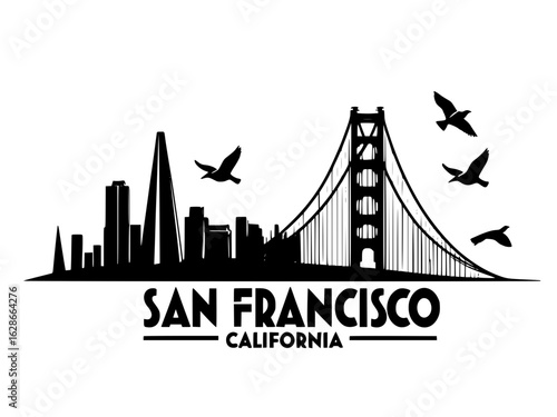 san francisco skyline with bridge