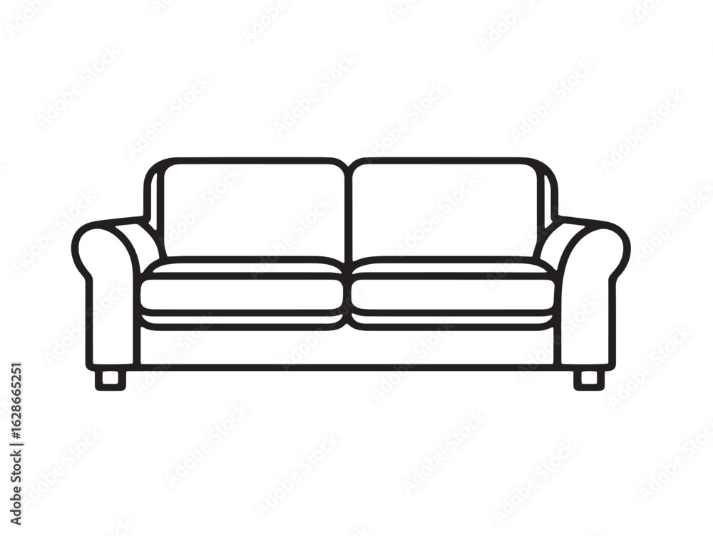 Obraz premium Clean line art of sleeper sofa furniture piece