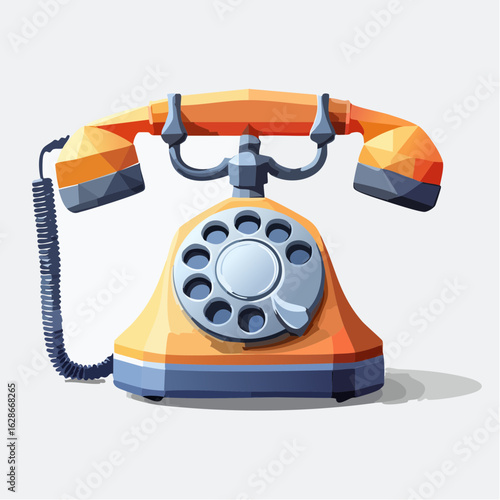 Retro Rotary Phone Illustration.
