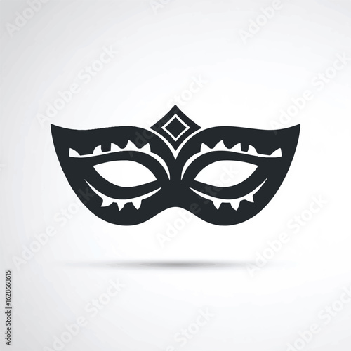 Elegant Carnival Mask Silhouette for Festive Events and Theatrical Performances Symbolic Icon for Mystery and Intrigue