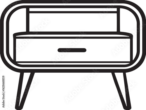 Compact sofa companion table in clean line style