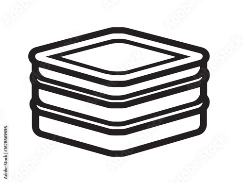 Stackable storage box icon in flat vector illustration