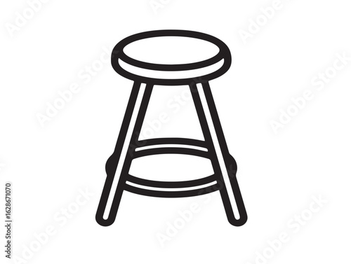 Clean stool symbol in elegant flat line style  
