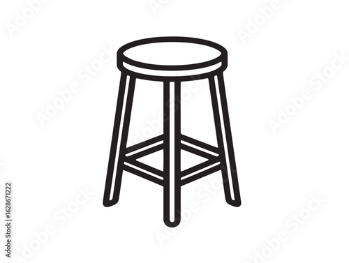 Minimalist stool seat icon in vector design  