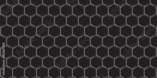 Seamless vector background with a metallic honeycomb grid pattern