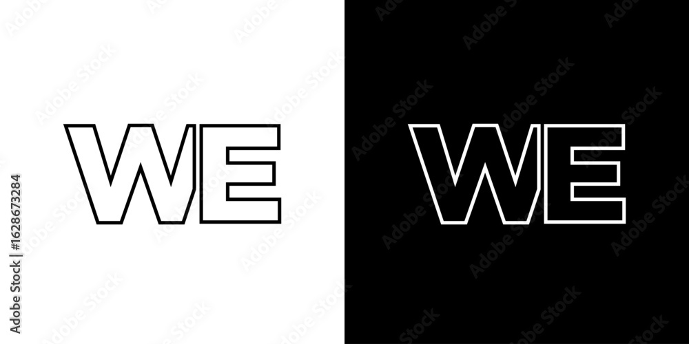 Obraz premium Letter W and E, WE logo design template. Minimal monogram initial based logotype.