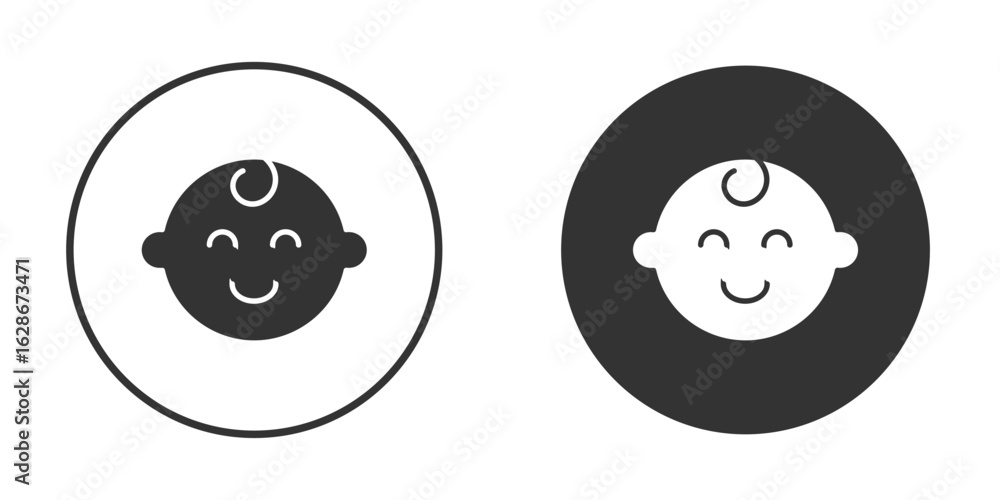 Fototapeta premium Child face icon vector design and illustration, graphic design.