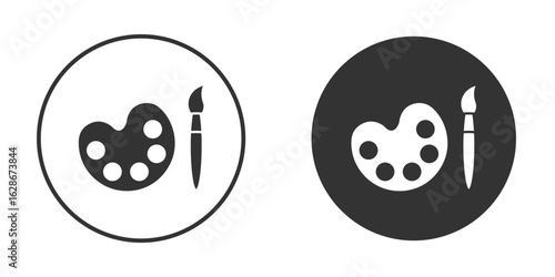 Brush and Palette icon vector design and illustration, graphic design.