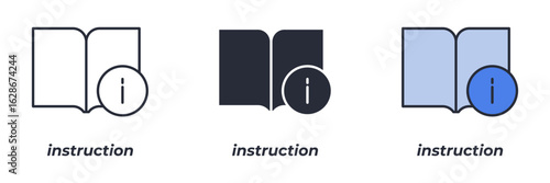 instruction icon. Line, solid and filled outline colorful version, outline and filled vector sign. Idea Symbol, logo illustration. Vector graphics