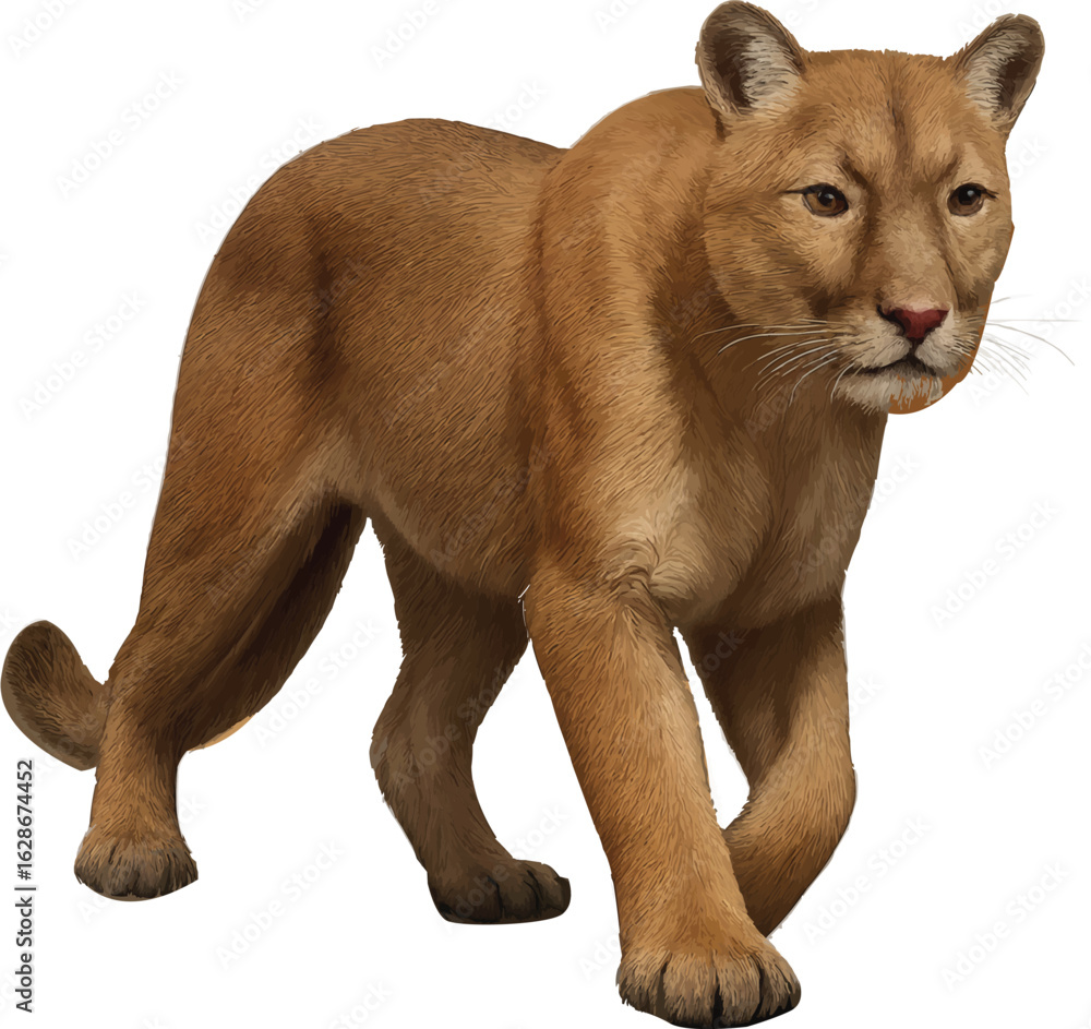 Obraz premium Puma Walking Pose on Clear Background