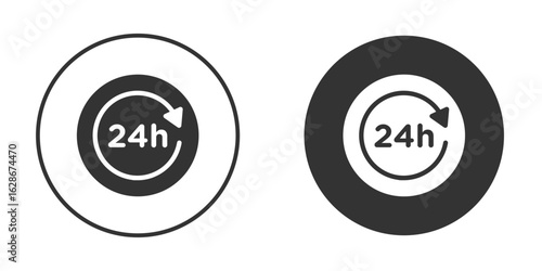 24 Hrs icon vector design and illustration, graphic design.