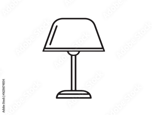 Table lamp icon in elegant 2D vector style  
