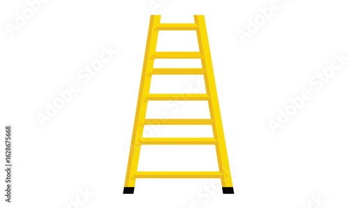 Isolated Yellow Ladder on White Background Representing Progress Success and Ascending Opportunities for Construction Work or Business Development